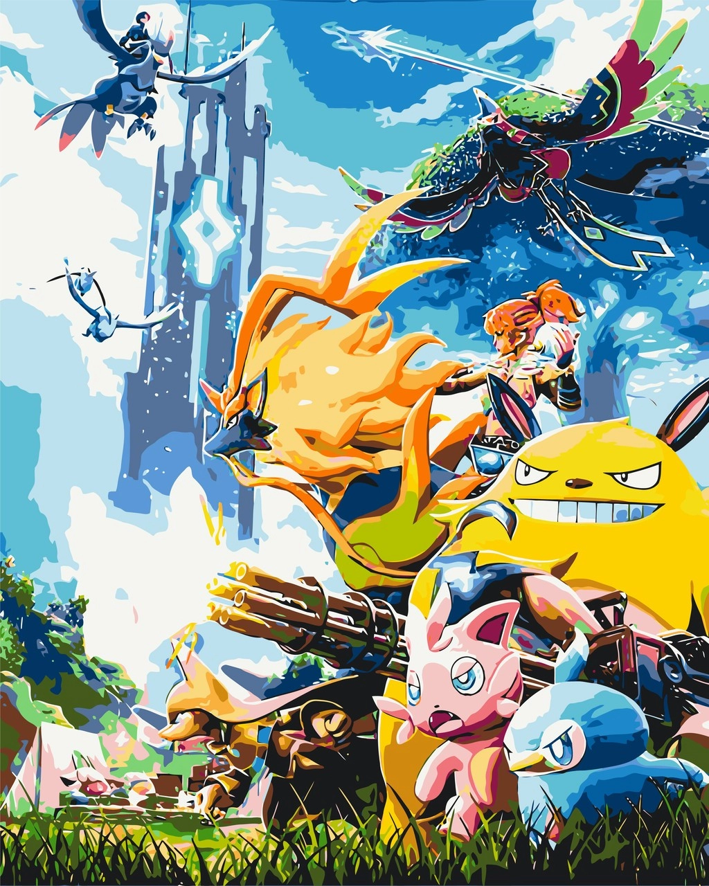 Картина по номерам Покемоны Palworld (40х50 см), бренду Origami - KUBIX