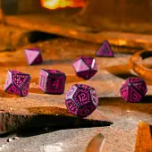 Миниатюра товара Набор кубиков Runic Shimmering black with magenta Dice Set - 4