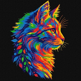 Картина по номерам Яскравий котик (30х30 см)