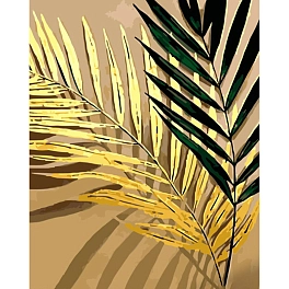 Картина по номерам Золотое и зеленое (40х50 см)