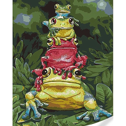 Картина по номерам Четверка жабенят (40х50), бренду Strateg - KUBIX