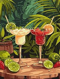 Картина по номерам Экзотические коктейли (30х40 см)