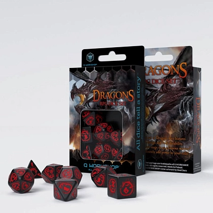 Набор кубиков Dragons Dice Set: Onyx (7 шт.), бренду Q-Workshop - KUBIX
