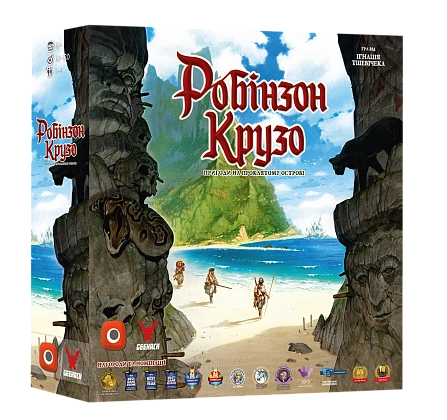 Настольная игра Робинзон Крузо. Приключения на проклятом острове (Robinson Crusoe: Adventures on the Cursed Island), бренду Geekach Games, для 1-4 гравців, час гри > 60мин. - KUBIX