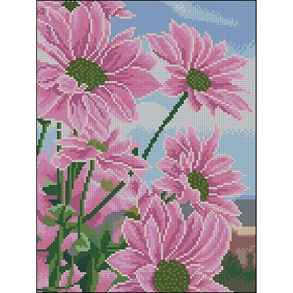 Алмазна мозаїка Хризантеми (30х40 см), бренду Strateg - KUBIX