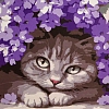 Картина по номерам Котик в сирени (20х20 см)