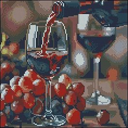 Алмазная мозаика Дегустация вина (30х30 см)