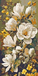 Алмазная мозаика Цветущая магнолия (40х80 см)
