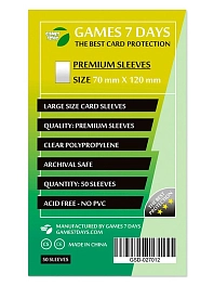 Протекторы Games7Days (70 x 120 мм) Premium Large Size (50 шт)
