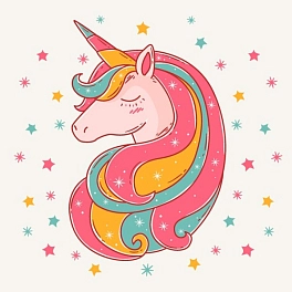 Картина по номерам Мечтательный единорог (30х30 см)