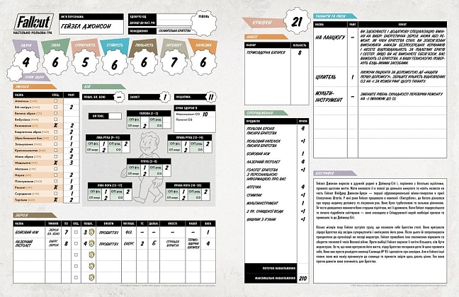 Настольная игра Fallout. Ролевая игра. Стартовый набор, бренду Geekach Games, для 2-7 гравців, час гри < 60мин. - 3 - KUBIX