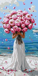 Картина по номерам Обійми троянд (40х80 см)