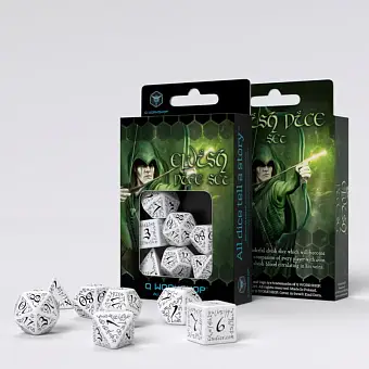 Набор кубиков Elvish White & Black Dice Set (7 шт.) - KUBIX Набор кубиков Elvish White & Black Dice Set (7 шт.)