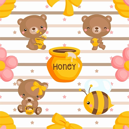 Картина по номерам Ведмедики з медком (30х30 см), бренду Strateg - KUBIX