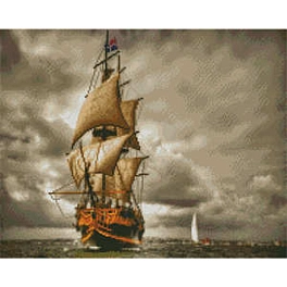 Алмазная мозаика Могучий корабль (40х50 см)