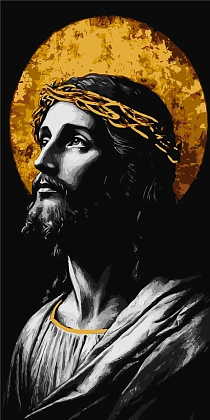 Картина по номерам Образ Спасителя (40х80 см), бренду Origami - KUBIX