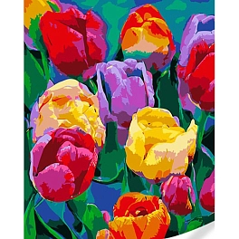 Картина по номерам Тюльпаны поп-арт (40х50)