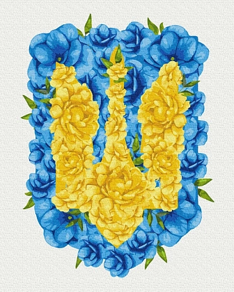 Картина по номерам Квітучий герб (40х50 см), бренду BrushMe - KUBIX
