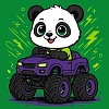 Картина по номерам Панда и машина (25х25 см)