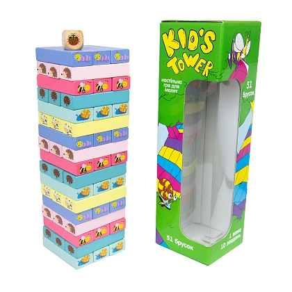 Настольная игра Kid's Tower Jenga (Детская Дженга), бренду Strateg, для 2-4 гравців, час гри < 30мин. - 2 - KUBIX