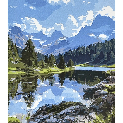 Картина по номерам Тиша гірського світу (40х50 см), бренду Strateg - KUBIX