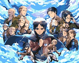 Картина по номерам Атака на титанов (40х50 см)