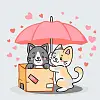 Картина по номерам Котики в коробці (30х30 см)