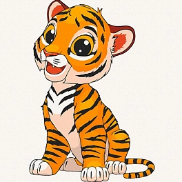 Картина по номерам Тигрёнок (30х30 см)