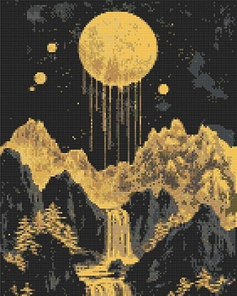 Алмазна мозаїка Повний місяць (40х50 см), бренду Origami - KUBIX