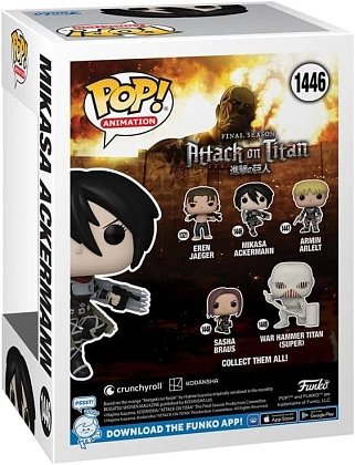 Игровая фигурка FUNKO POP! Микаса Акерман (Mikasa Ackerman) Animation Attack On Titans #1446, бренду Funko - 3 - KUBIX