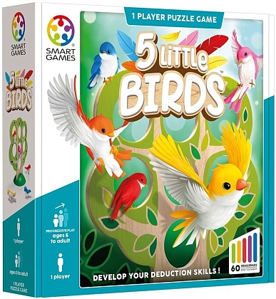 Купити Настольная игра 5 маленьких птичек (5 Little Birds), бренду Smart Games - KUBIX Настольная игра 5 маленьких птичек (5 Little Birds), бренду Smart Games, для 1-1 гравців, час гри < 30мин. - KUBIX