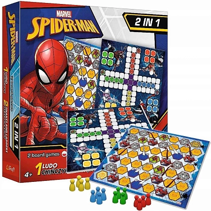 Настольная игра Человек-Паук Marvel: Лудо + Змеи и Лестницы 2 в 1 (Marvel. Spider-Man: Ludo 2 in 1), бренду Trefl, для 1-4 гравців, час гри < 30мин. - 4 - KUBIX