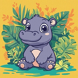 Картина по номерам Бегемотик (30х30 см)