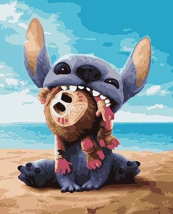 Картина по номерам Стич (50х60 см), бренду Artissimo - KUBIX