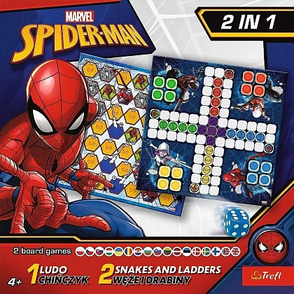 Настольная игра Человек-Паук Marvel: Лудо + Змеи и Лестницы 2 в 1 (Marvel. Spider-Man: Ludo 2 in 1), бренду Trefl, для 1-4 гравців, час гри < 30мин. - 3 - KUBIX