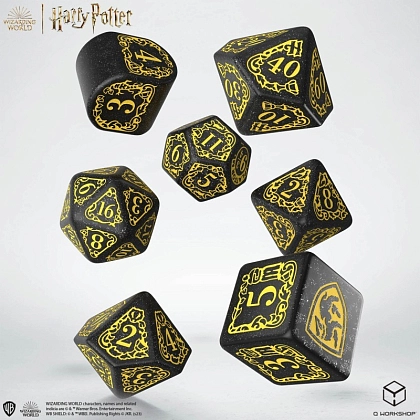 Набір кубиків Harry Potter. Hufflepuff Modern Dice Set - Black - KUBIX