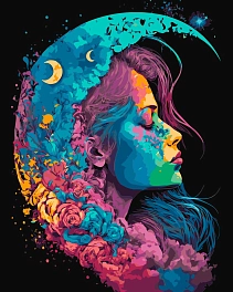 Картина по номерам Портрет лунной девушки (40х50 см)