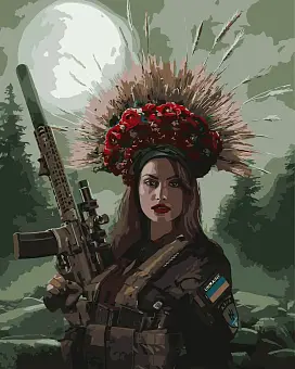 Картина по номерам Девушка-воин (40х50 см)
