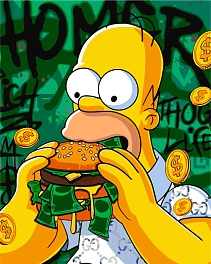 Картина по номерам Гомер с бургером (40х50 см)