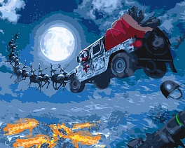 Картина по номерам Санта на хамви (40х50 см)