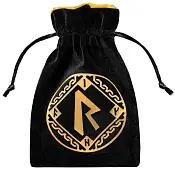 Миниатюра товара Мешочек Runic Black & golden Velour Dice Bag - 1