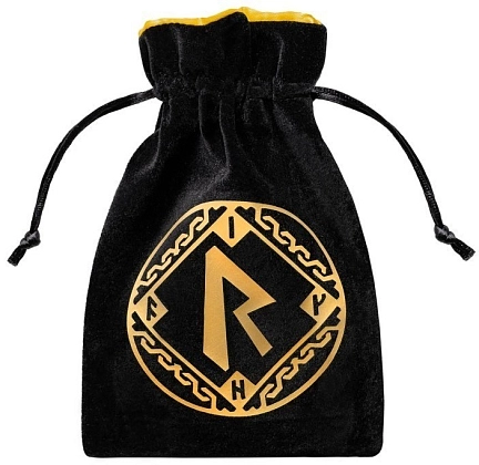 Мешочек Runic Black & golden Velour Dice Bag, бренду Q-Workshop - KUBIX