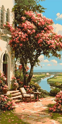 Картина по номерам Сад у реки (40х80 см), бренду Origami - KUBIX