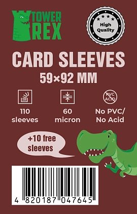 Протектори 60 micron 59*92 (Cards Sleeves 60 micron 59*92), бренду Tower Rex - KUBIX