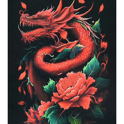 Алмазная мозаика Дракон в красном пламени (40х50 см), бренду Strateg - KUBIX