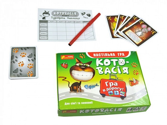 Настольная игра Котовасия (дорожная), бренду Ранок, для 2-4 гравців, час гри < 30мин. - 4 - KUBIX