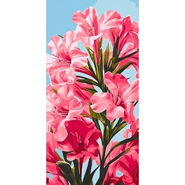 Картина по номерам Pink flowers (40х80 см) - KUBIX Картина по номерам Pink flowers (40х80 см)