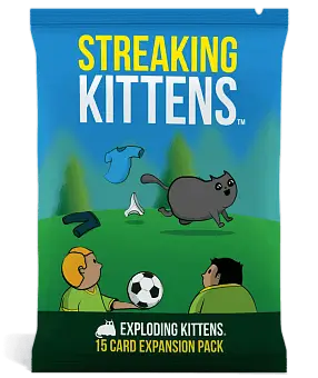 Настольная игра Взрывные Кошки. Плутоватые кошки (Exploding Kittens: Streaking kittens) - KUBIX Настольная игра Взрывные Кошки. Плутоватые кошки (Exploding Kittens: Streaking kittens)