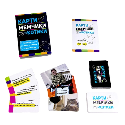 Настільна гра Карти, мемчики та котики, бренду Strateg, для 3-6 гравців, час гри < 30хв. - 2 - KUBIX