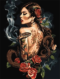 Картина по номерам Дівчина зі змією (30х40 см)